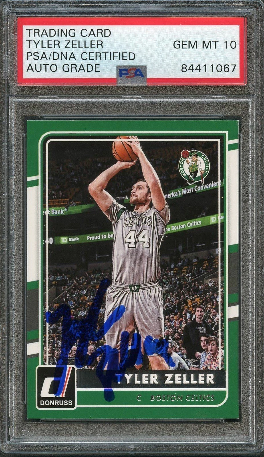 2015-16 Donruss Basketball #18 Tyler Zeller Signed Card AUTO 10 PSA/DNA Slabbed