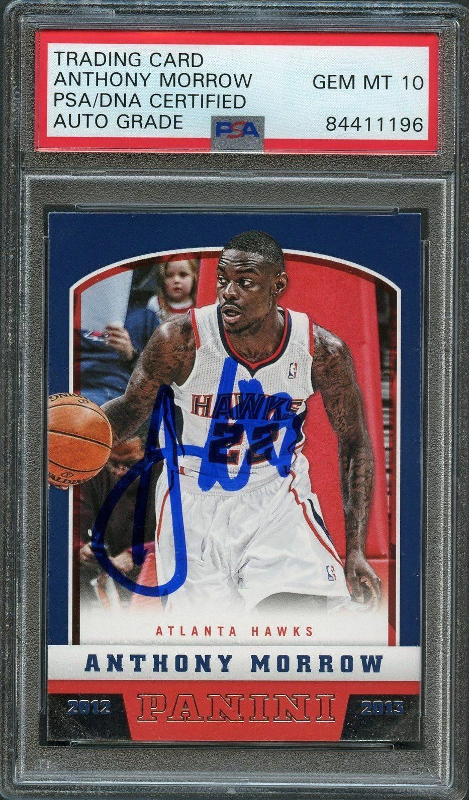 2012-13 Panini Basketball #13 Anthony Morrow Signed Card AUTO 10 PSA Slabbed Haw