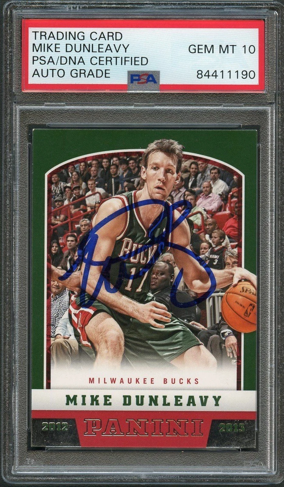 2012-13 Panini Basketball #122 Mike Dunleavy Signed Card AUTO 10 PSA/DNA Slabbed