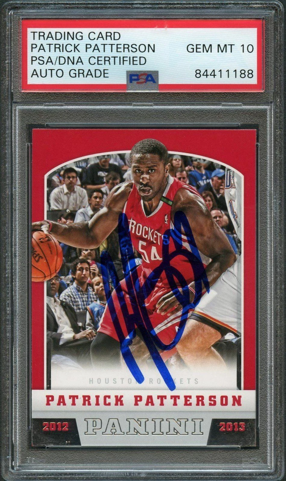 2012-13 Panini Basketball #132 Patrick Patterson Signed Card AUTO 10 PSA/DNA Sla