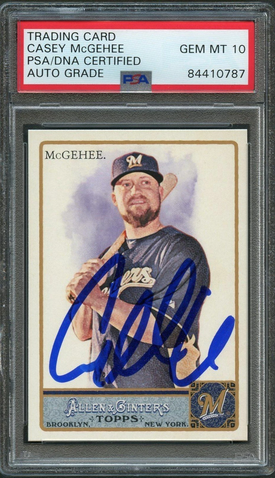 2011 Topps Allen and Ginter #161 Casey McGehee Signed Card PSA Slabbed Auto Brew