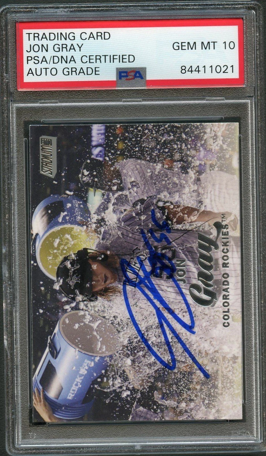 2017 Topps Stadium Club #290 Jon Gray Signed Card PSA Slabbed Auto Grade 10 Rock