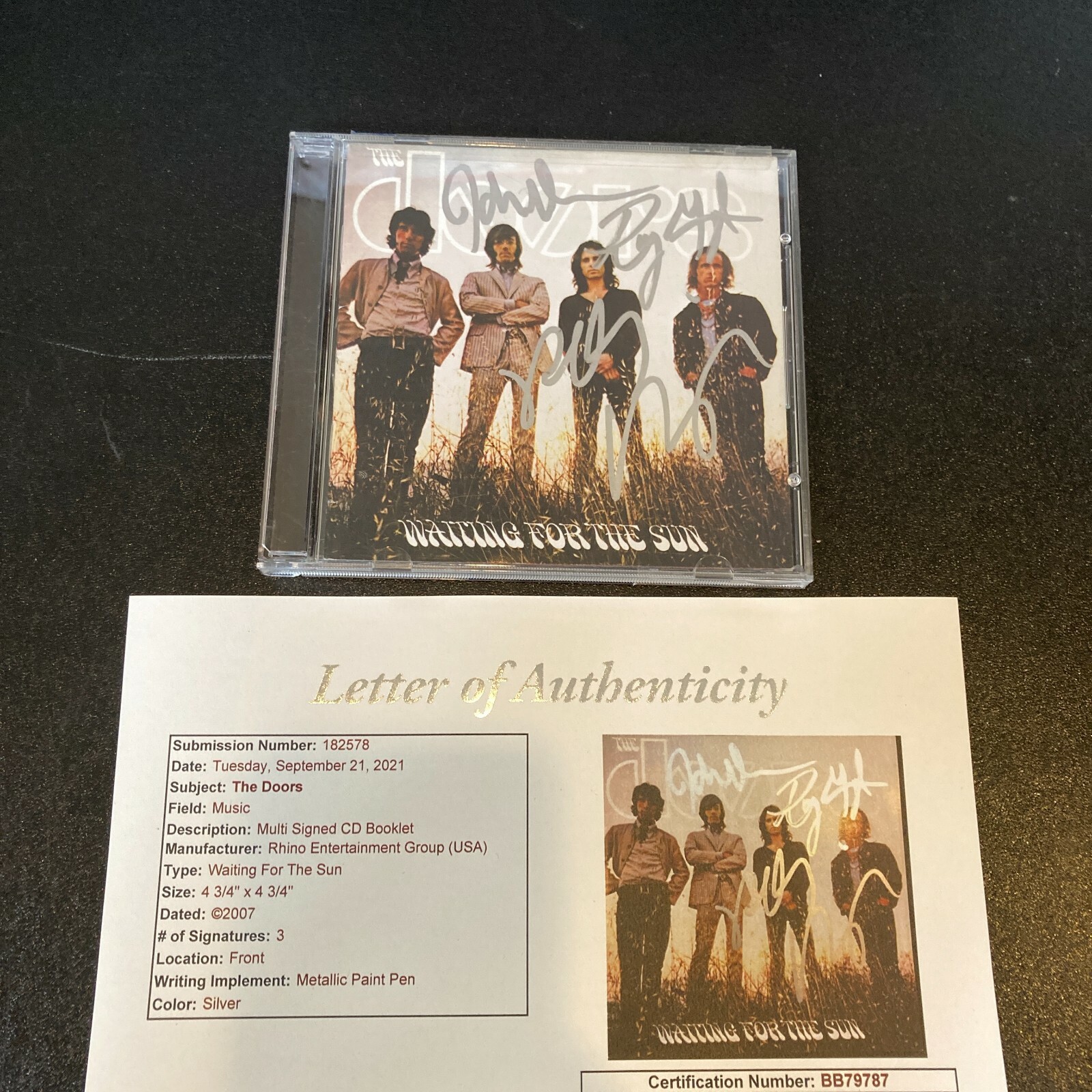 The Doors Band Signed CD John Densmore Robby Krieger & Ray Manzarek With JSA COA