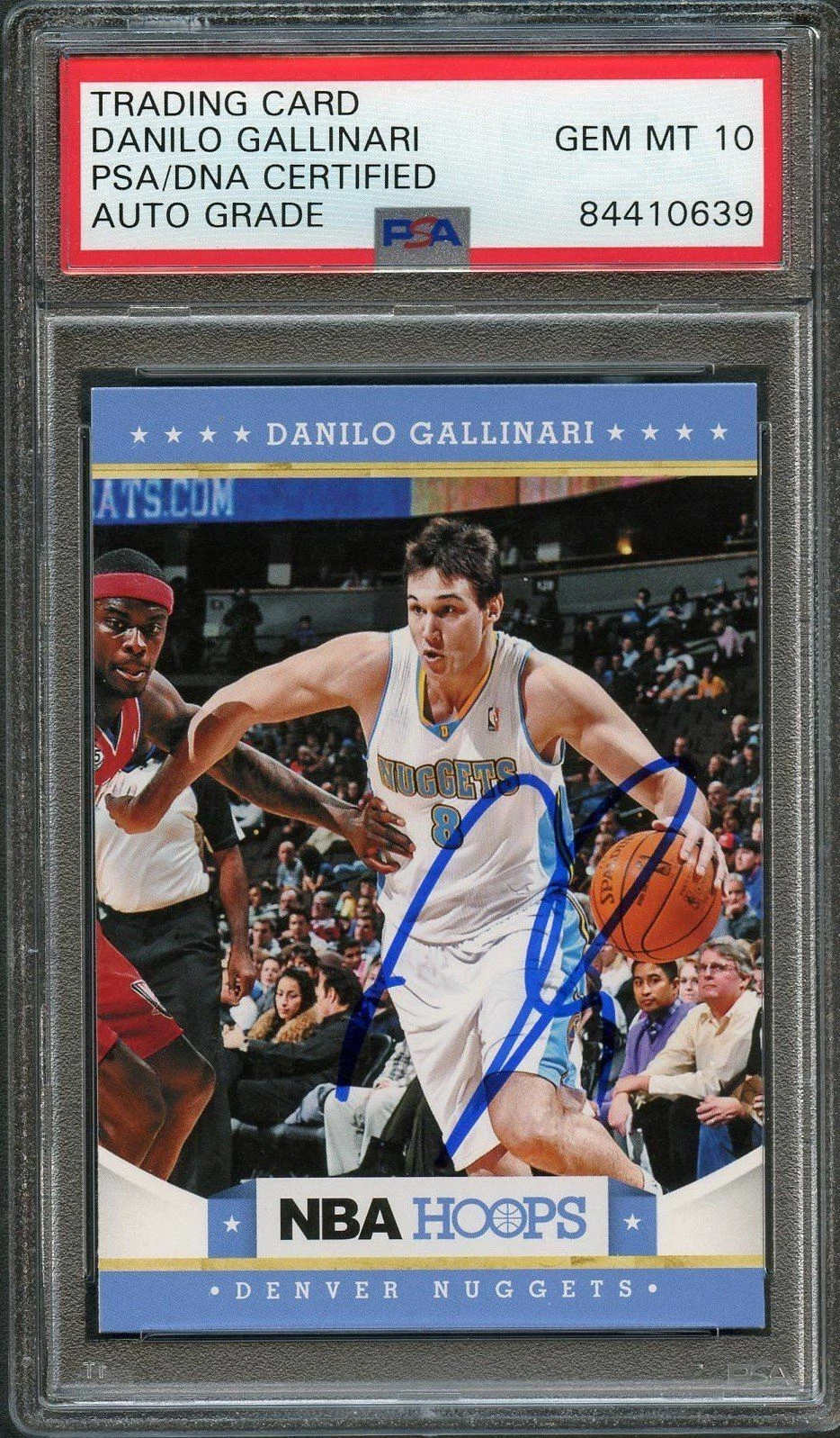 2012-13 NBA Hoops #109 Danilo Gallinari Signed AUTO 10 PSA Slabbed Nuggets