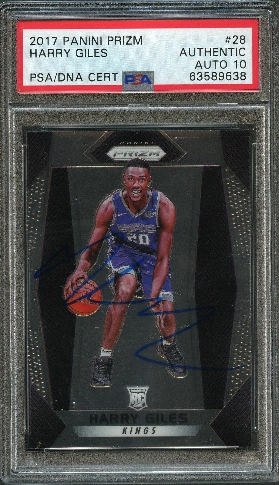 2017-18 Panini Prizm #28 Harry Giles Signed PSA Slabbed Auto Grade 10 RC Rookie