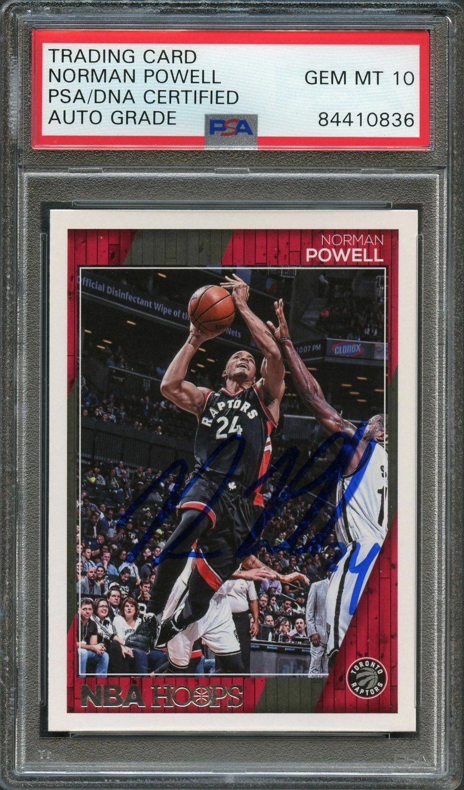 2016-17 NBA Hoops #228 Norman Powell Signed Card AUTO 10 PSA Slabbed Raptors