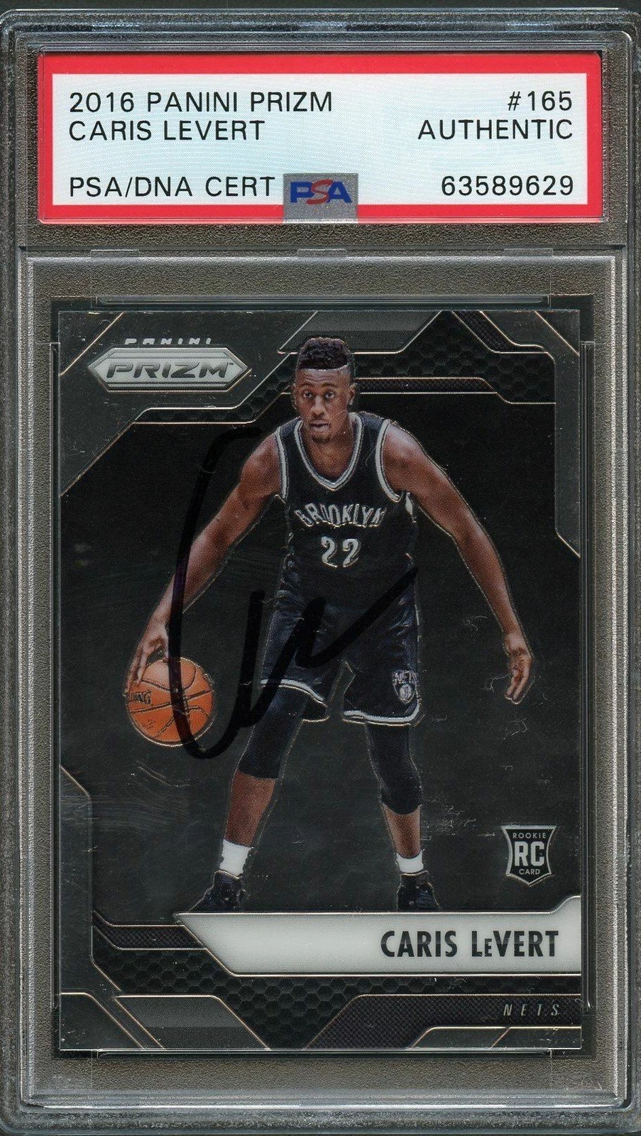 2016-17 Panini Prizm #165 Caris Levert Signed Card AUTO PSA Slabbed Nets