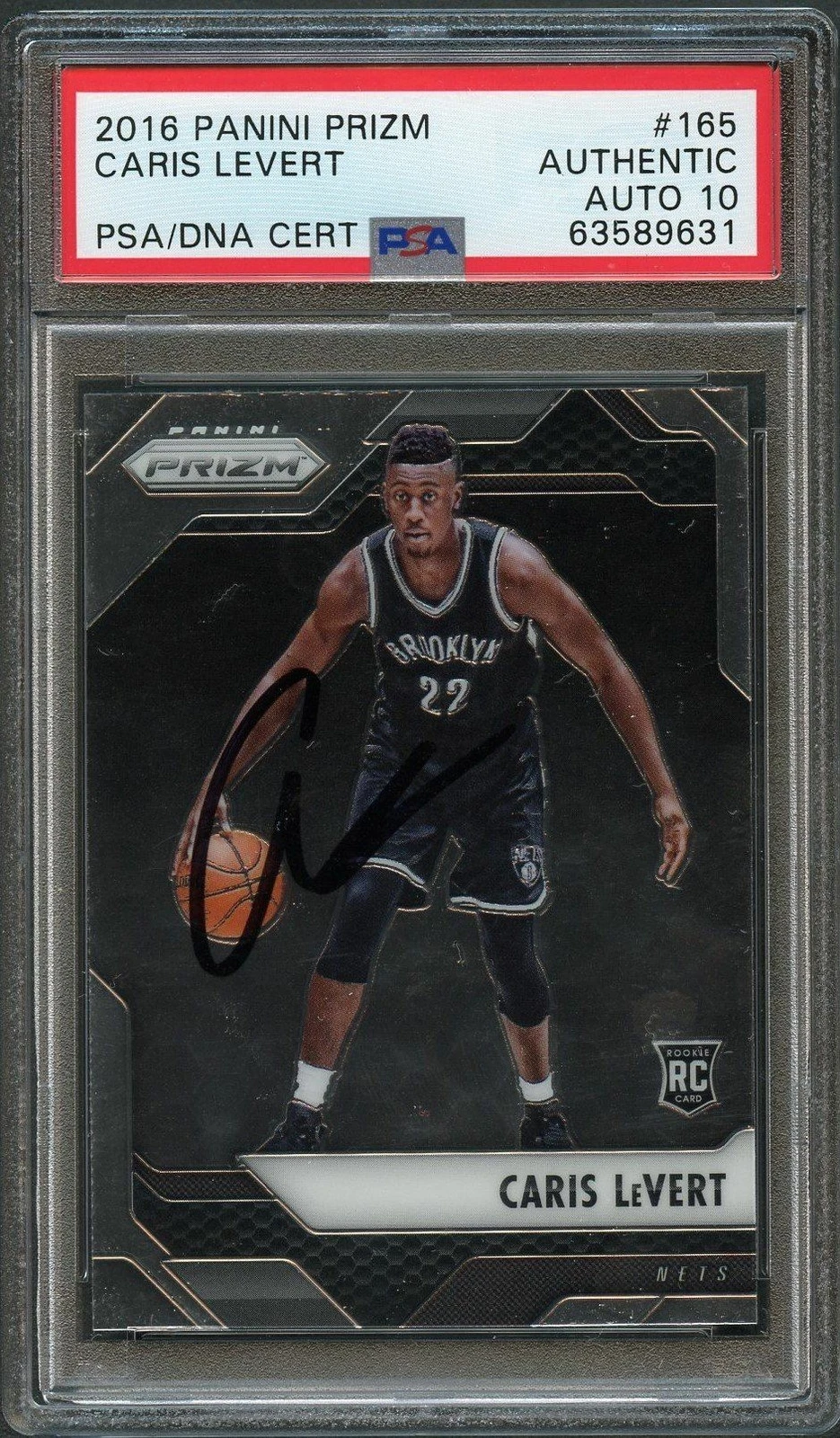 2016-17 Panini Prizm #165 Caris Levert Signed Card AUTO Grade 10 PSA Slabbed Net