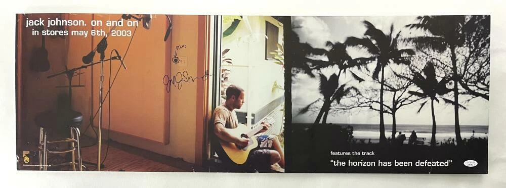 JACK JOHNSON SIGNED AUTOGRAPH 12X36 FOAMBACKED CONCERT TOUR POSTER ON AND ON JSA
