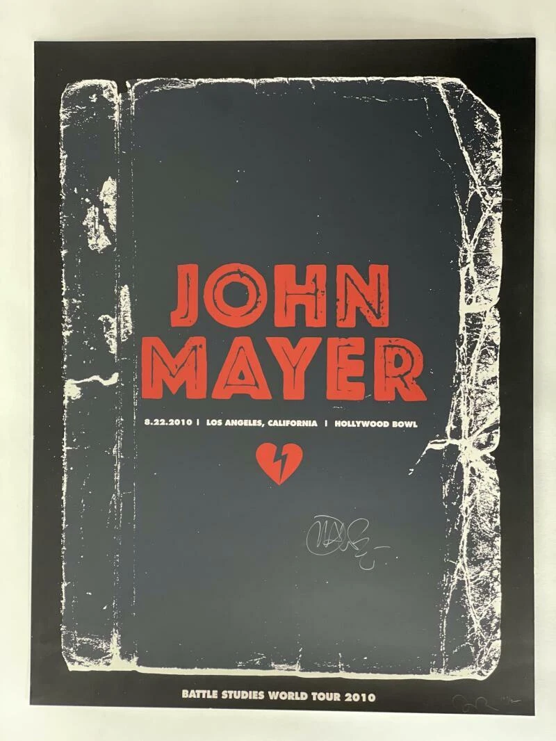 JOHN MAYER SIGNED AUTOGRAPH 18X24 CONCERT TOUR POSTER - LOS ANGELES 8/22/10 JSA
