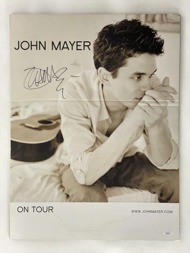 JOHN MAYER SIGNED AUTOGRAPH 18X24 FOAMBACKED ROOM FOR SQUARES CONCERT POSTER JSA