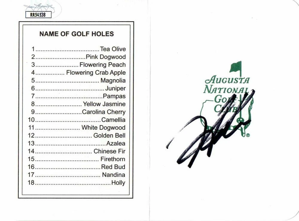 HIDEKI MATSUYAMA SIGNED AUTOGRAPH AUGUSTA NATIONAL SCORECARD - 2021 MASTERS JSA