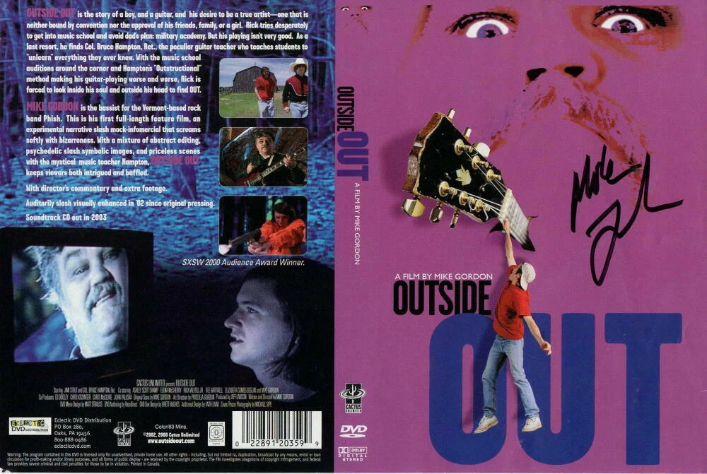 MIKE GORDON PHISH SIGNED AUTOGRAPH OUTSIDE OUT DVD COVER - JUNTA HOIST VERY RARE
