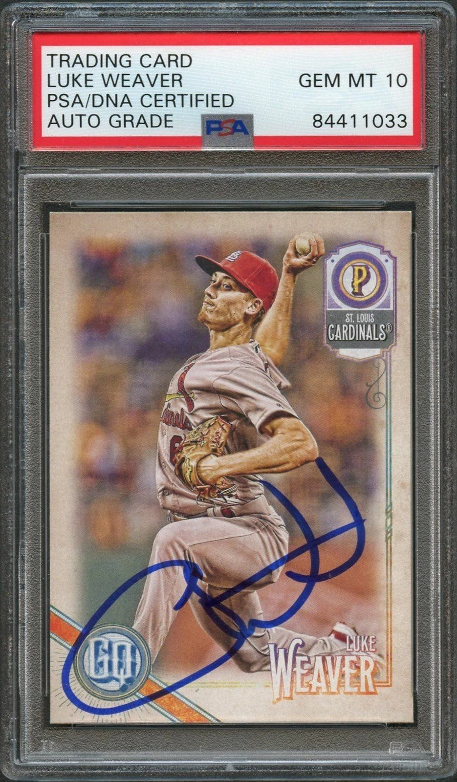 2018 Topps Gypsy Queen #283 Luke Weaver Signed Card PSA Slabbed Auto Grade 10 Ca