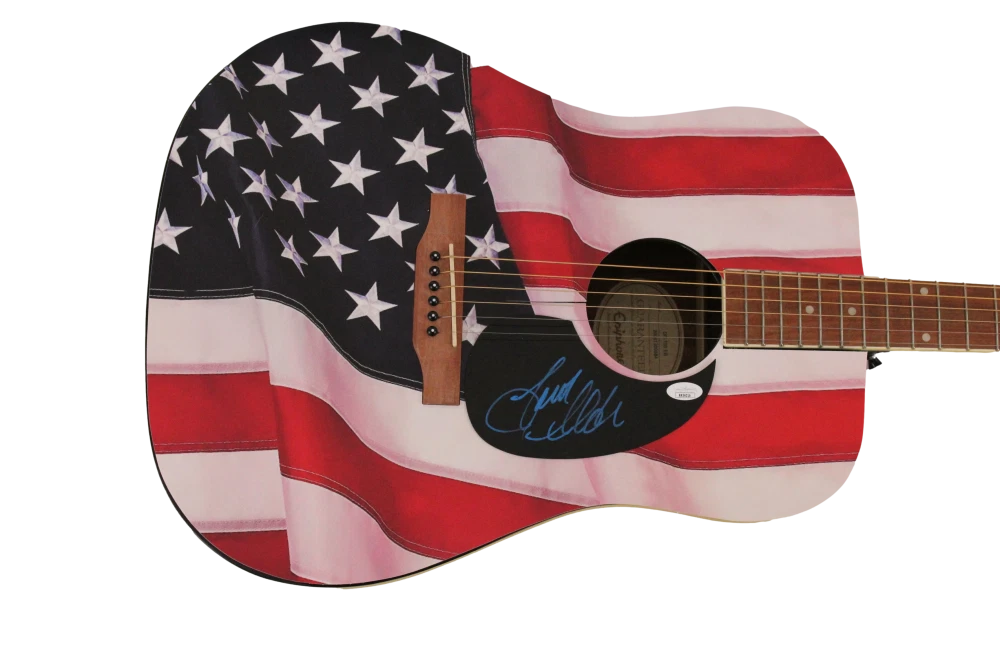 JASON ALDEAN SIGNED AUTOGRAPH CUSTOM AMERICAN FLAG GIBSON EPIPHONE GUITAR JSA