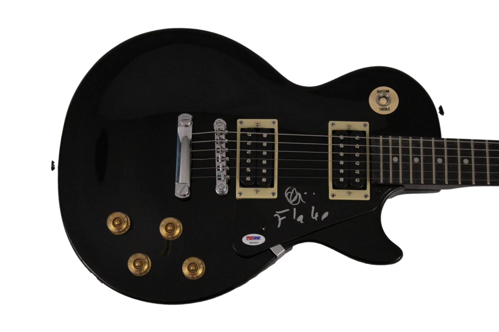 OLIVER RIEDEL & FLAKE SIGNED AUTOGRAPH GIBSON LES PAUL GUITAR - RAMMSTEIN W/ PSA