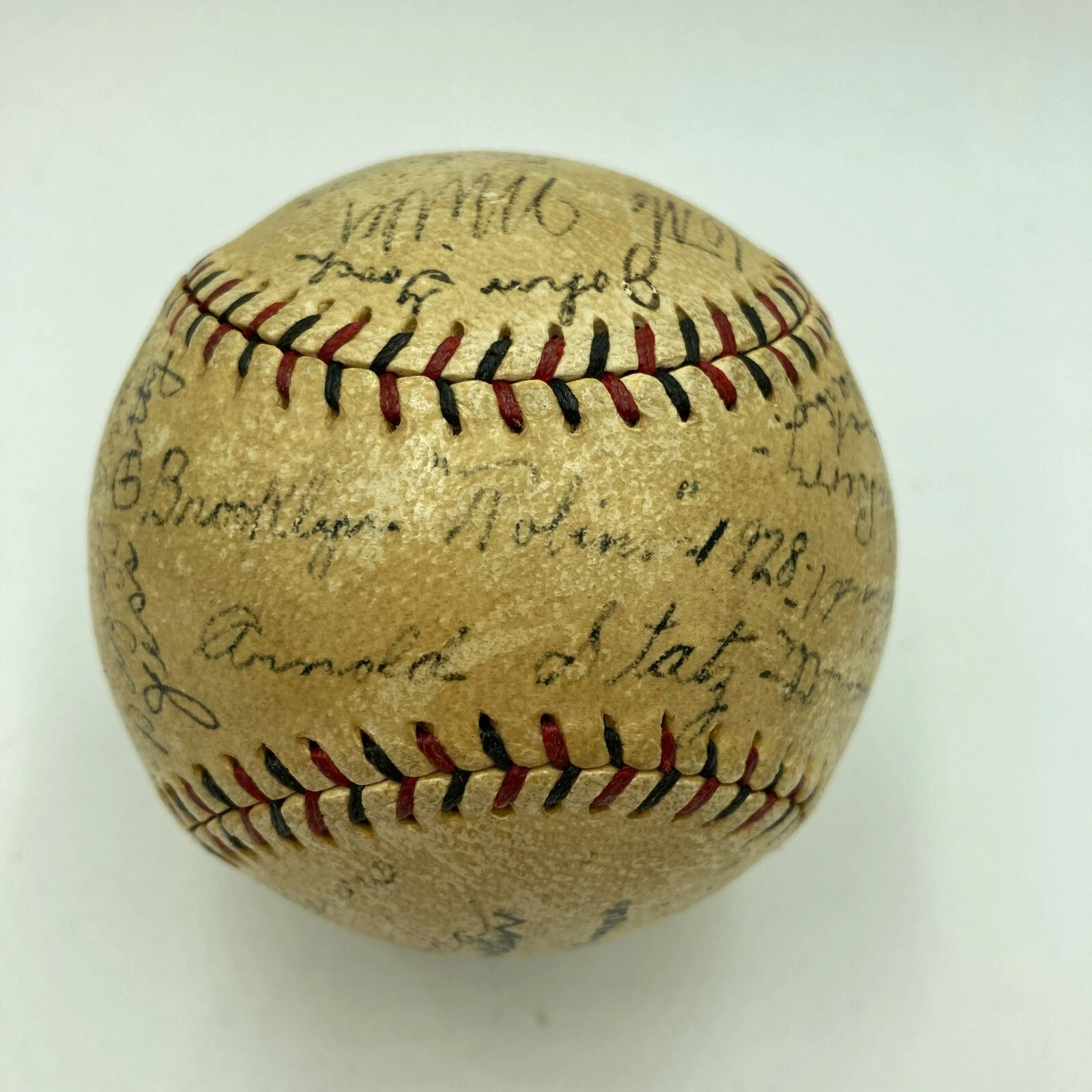 1928 BROOKLYN DODGERS TEAM SIGNED BASEBALL DAZZY VANCE MAX CAREY BANCROFT JSA COLLECTIBLE MEMORABILIA
