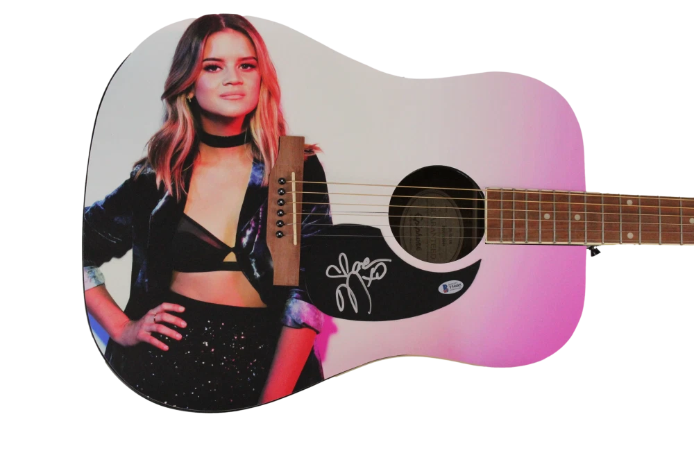 MAREN MORRIS SIGNED AUTOGRAPH CUSTOM GIBSON EPIPHONE ACOUSTIC GUITAR - GIRL BAS