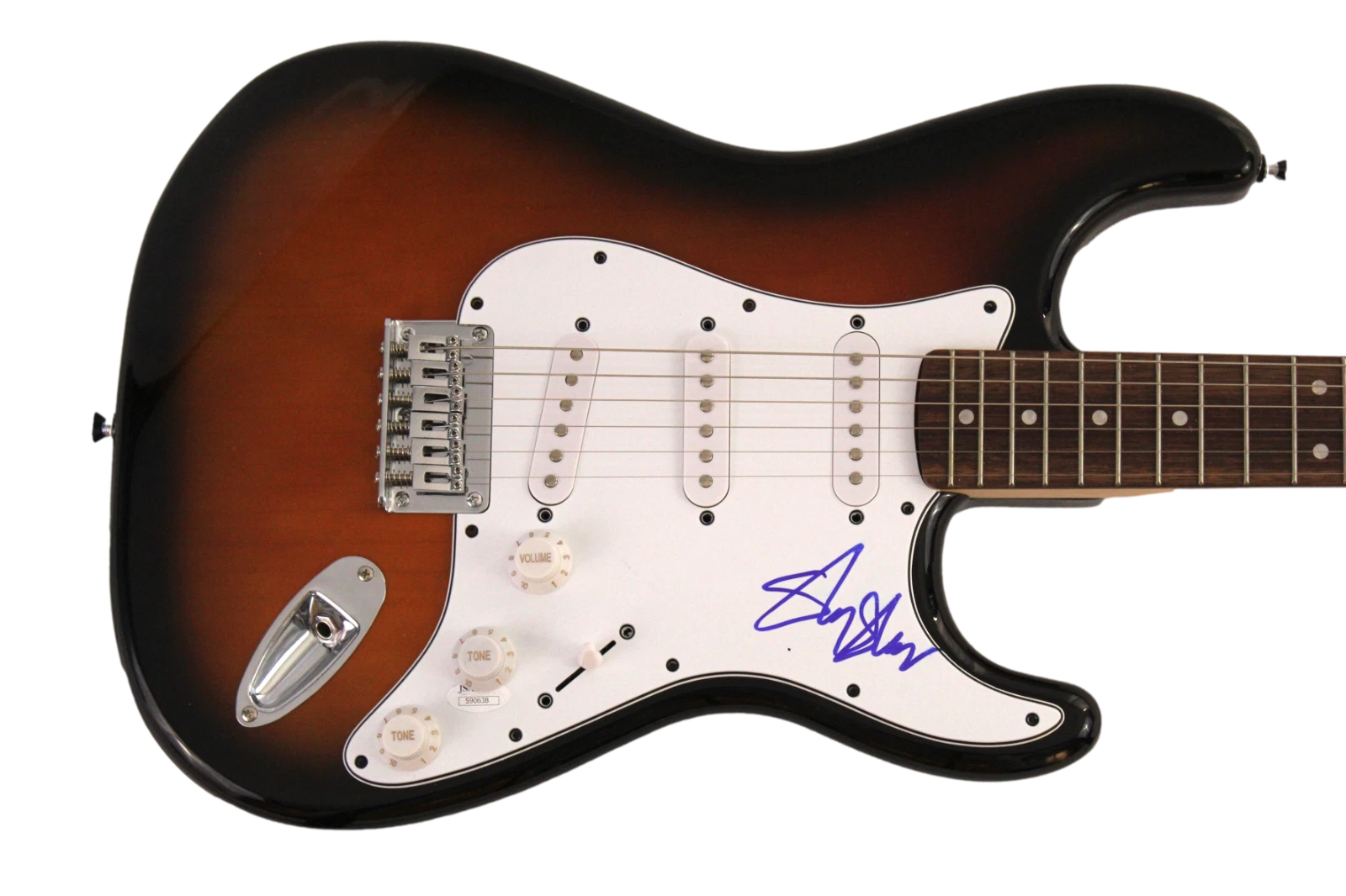 SLY STONE SIGNED AUTOGRAPH FULL SIZE FENDER ELECTRIC GUITAR - SOUL LEGEND JSA