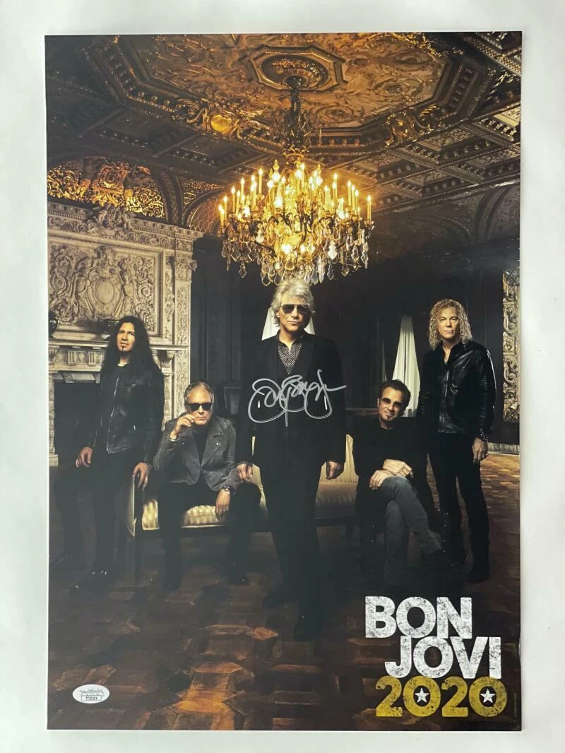 JON BON JOVI SIGNED AUTOGRAPH 13X19 CONCERT TOUR POSTER - SLIPPERY WHEN WET JSA