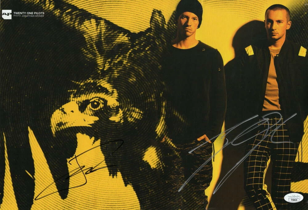 TWENTY ONE PILOTS SIGNED AUTOGRAPH 11X16 CONCERT PROMO CONCERT TOUR POSTER JSA
