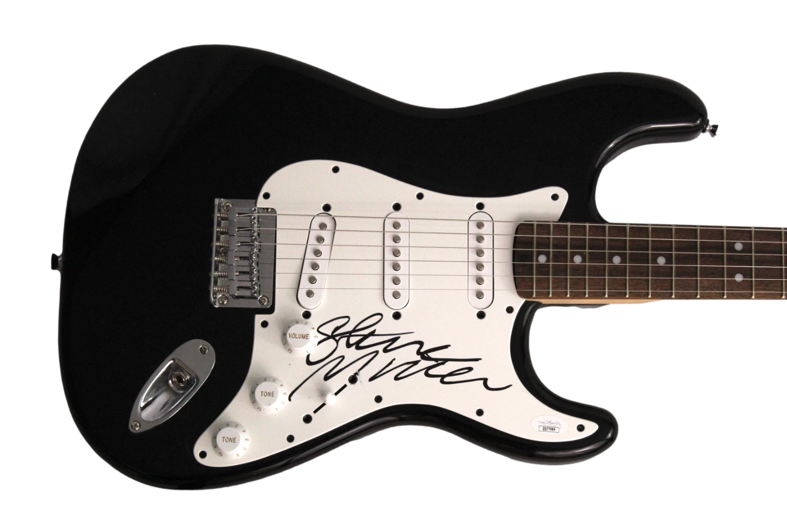 STEVE MILLER SIGNED AUTOGRAPH FULL SIZE B FENDER ELECTRIC GUITAR - BAND W/ JSA