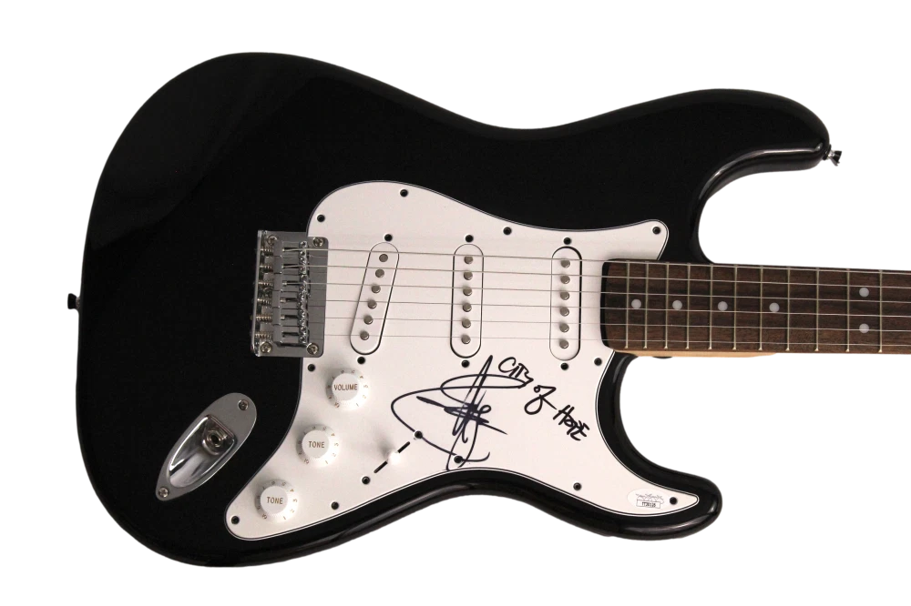 ARNEL PINEDA SIGNED AUTOGRAPH FULL SIZE B FENDER ELECTRIC GUITAR JOURNEY W/ JSA