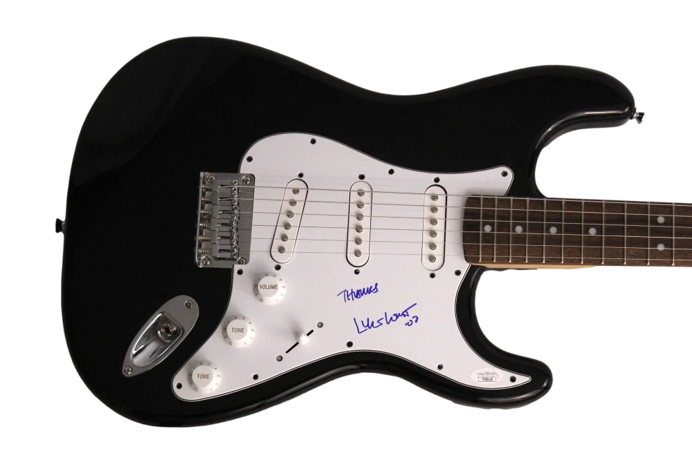 LYLE LOVETT SIGNED AUTOGRAPH FULL SIZE B FENDER ELECTRIC GUITAR - PONTIAC W/ JSA