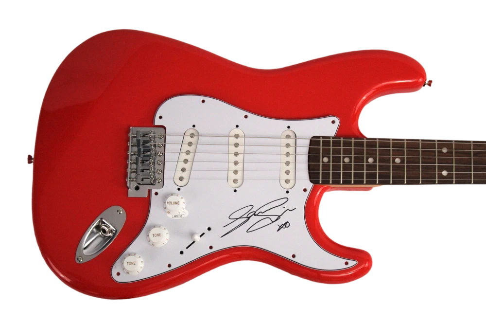 SAM SMITH SIGNED AUTOGRAPH FULL SIZE RED FENDER ELECTRIC GUITAR - LOVE GOES JSA