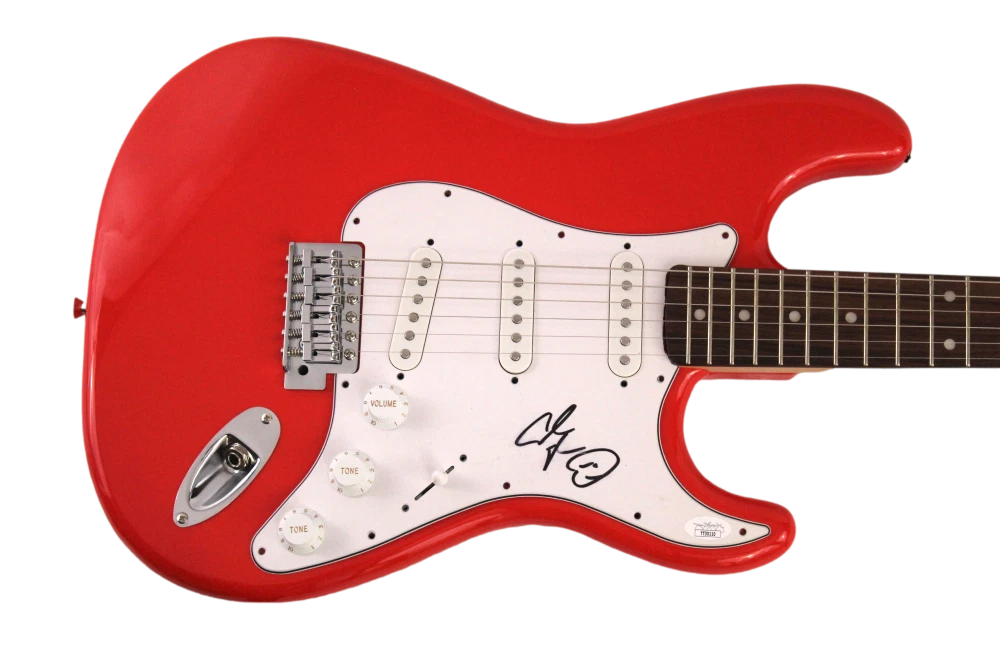 ADAM SANDLER SIGNED AUTOGRAPH RED FENDER ELECTRIC GUITAR - BILLY MADISON W/ JSA