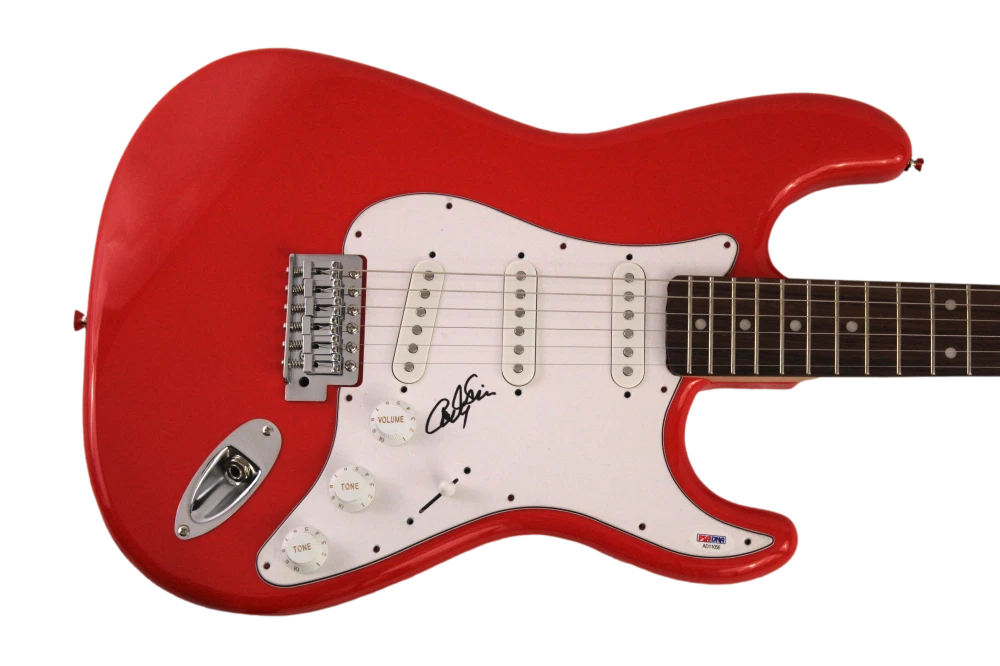 CARLY SIMON SIGNED AUTOGRAPH FULL SIZE RED FENDER ELECTRIC GUITAR NO SECRETS PSA