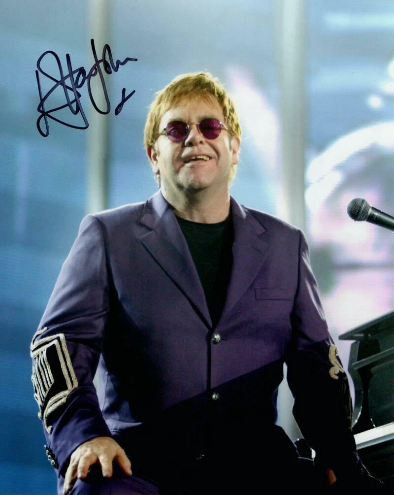 ELTON JOHN SIGNED AUTOGRAPH 8X10 PHOTO - TUMBLEWEED CONNECTION, VERY RARE W/ JSA
