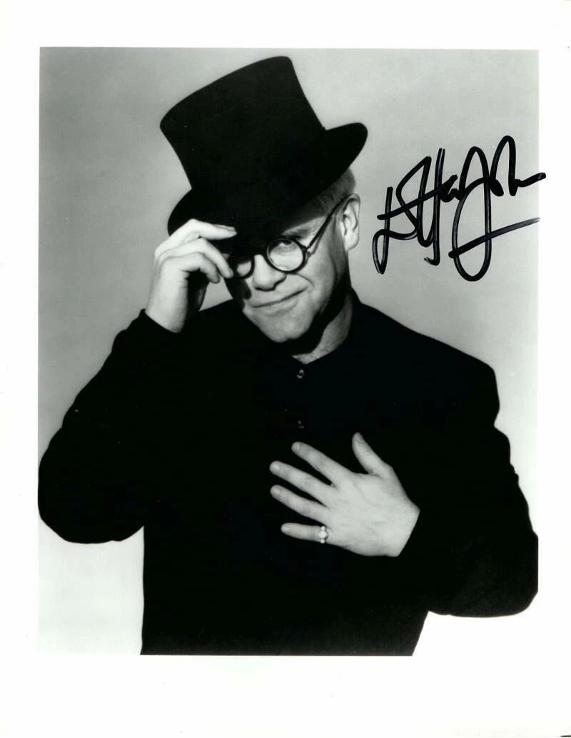 ELTON JOHN SIGNED AUTOGRAPH 8X10 PHOTO - GOODBYE YELLOW BRICK ROAD ROCKETMAN JSA