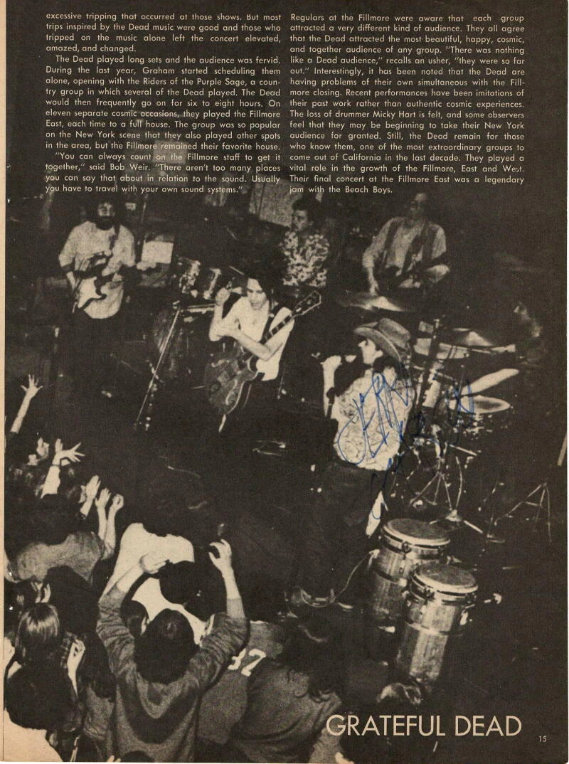 JERRY GARCIA SIGNED AUTOGRAPH 8X11 MAGAZINE PAGE PHOTO - GRATEFUL DEAD W/ JSA