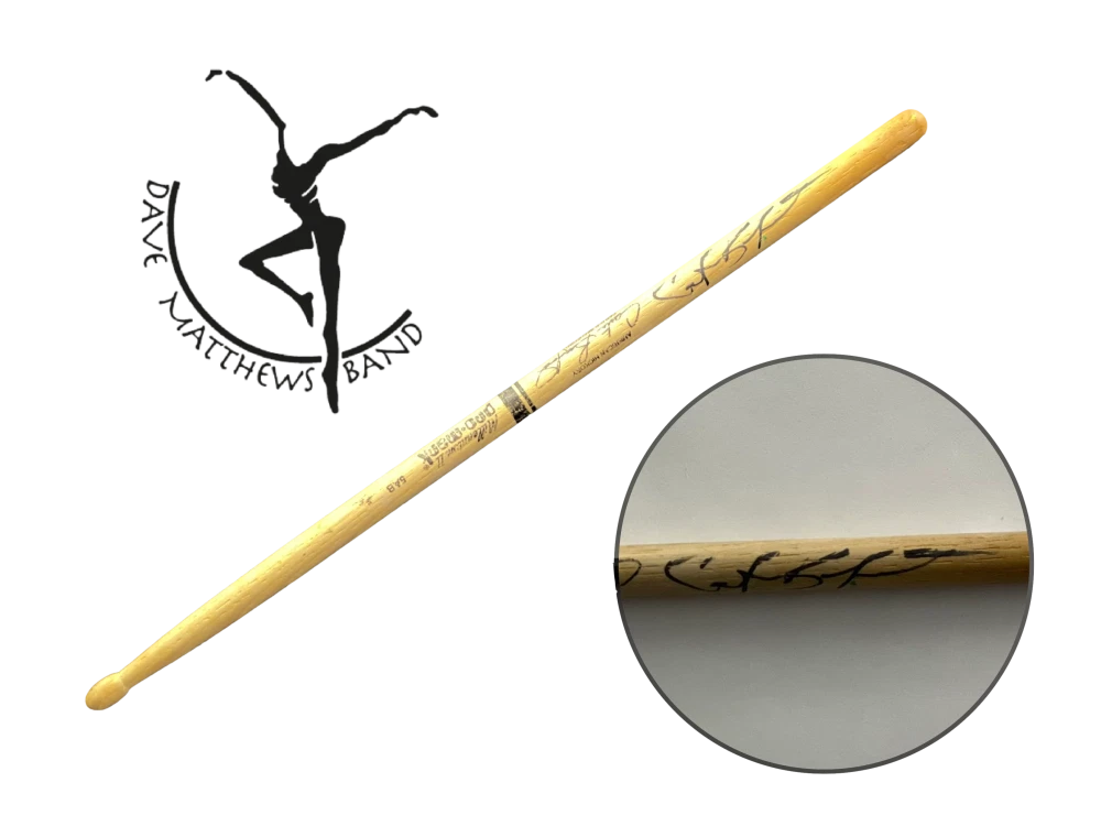 CARTER BEAUFORD SIGNED AUTOGRAPH DRUMSTICK – DAVE MATTHEWS BAND, CRASH W/ PSA COLLECTIBLE MEMORABILIA