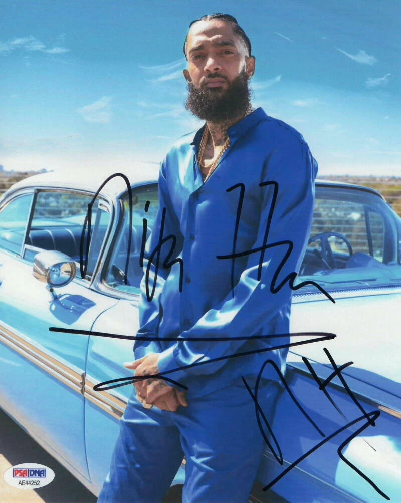 NIPSEY HUSSLE SIGNED AUTOGRAPH 8x10 PHOTO - VICTORY LAP, CRENSHAW RAPPER W/ PSA
