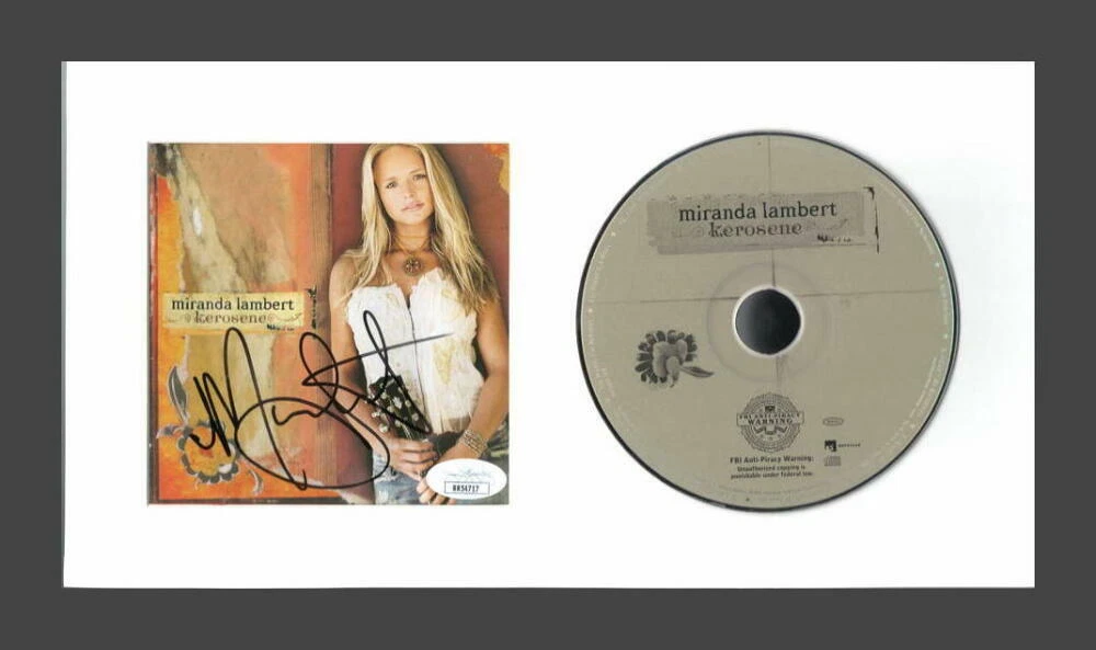 MIRANDA LAMBERT SIGNED AUTOGRAPH KEROSENE FRAMED CD DISPLAY - READY TO HANG! JSA