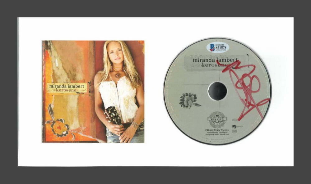 MIRANDA LAMBERT SIGNED AUTOGRAPH KEROSENE FRAMED CD DISPLAY - READY TO HANG! BAS