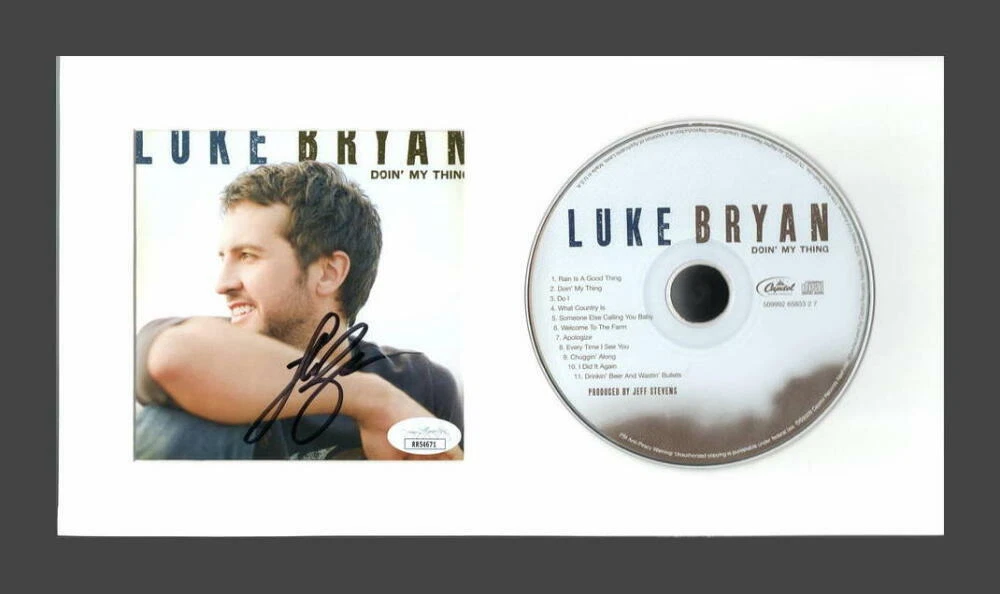 LUKE BRYAN SIGNED AUTOGRAPH DOIN' MY THING FRAMED CD DISPLAY READY TO HANG! JSA