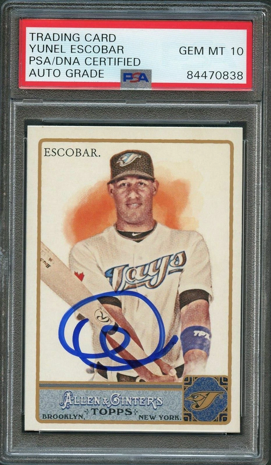 2011 Topps Allen and Ginter #186 Yunel Escobar Signed Card PSA/DNA Slabbed Autog