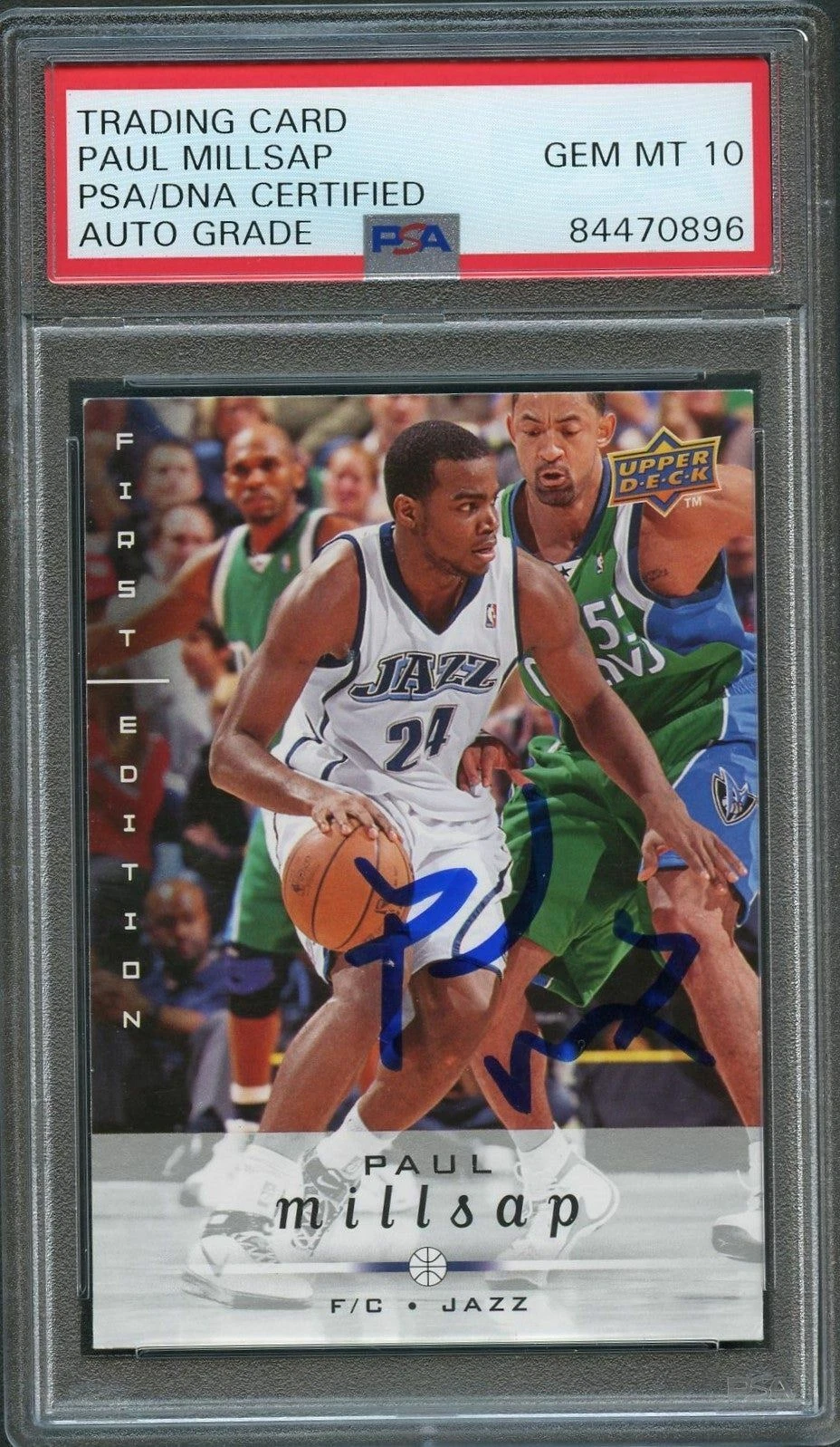 2008-09 Upper Deck First Edition #192 PAUL MILLSAP Signed AUTO 10 PSA Slabbed
