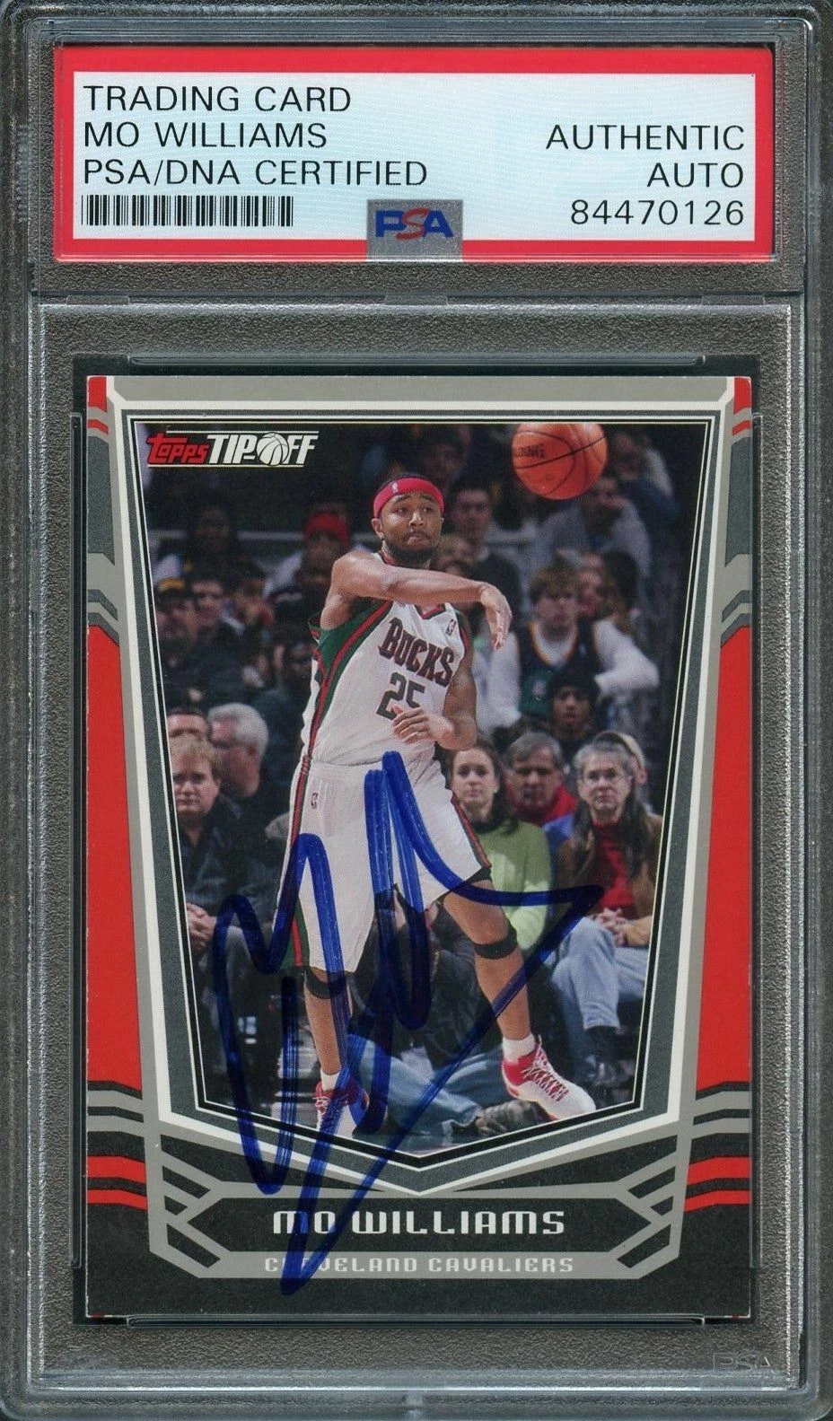 2008-09 Topps Tip-Off #28 Maurice Mo Williams Signed Card AUTO PSA Slabbed Caval