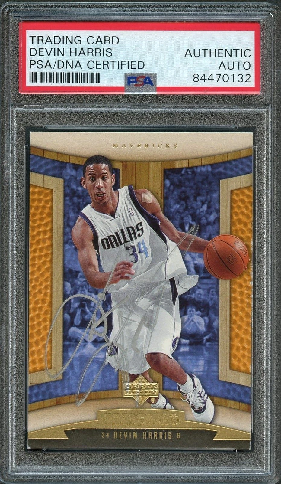 2006-07 Upper Deck Hardcourt #19 Devin Harris Signed Card AUTO PSA Slabbed