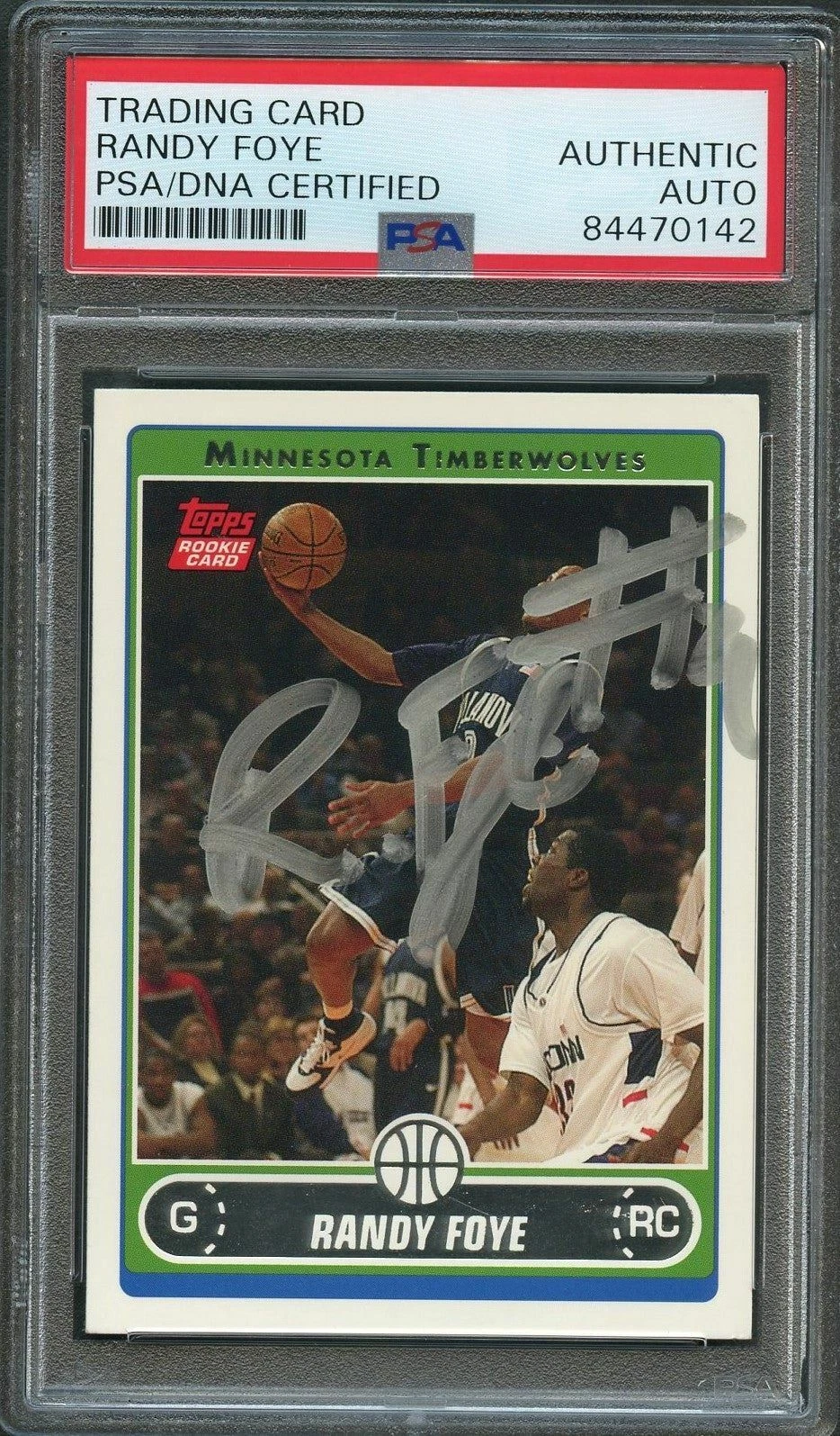2006-07 Topps #250 Randy Foye Signed Card AUTO PSA Slabbed RC Minnesota Timberwo