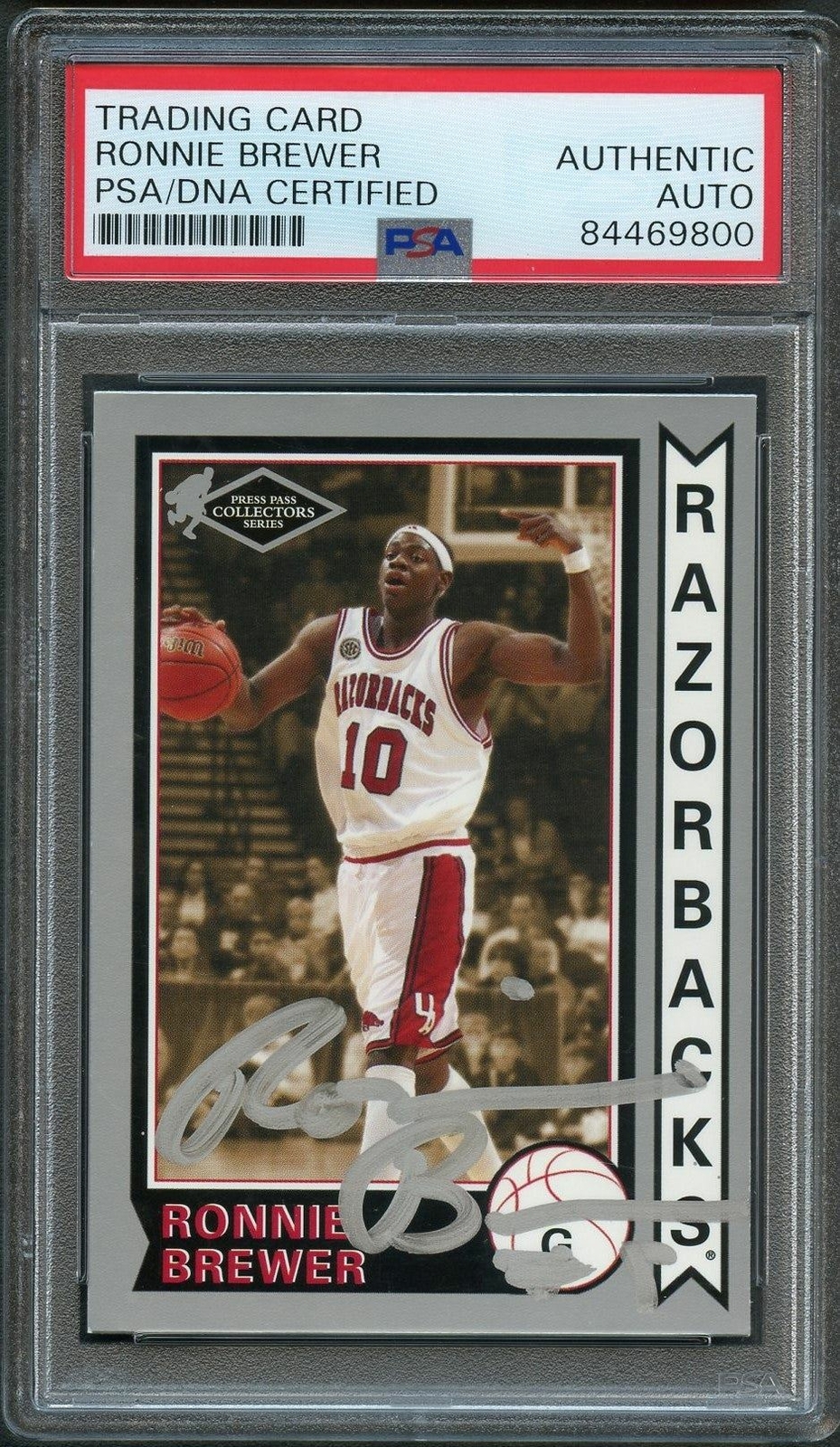 2006 Press Pass #OS1 Ronnie Brewer Signed Card AUTO PSA Slabbed Razorbacks