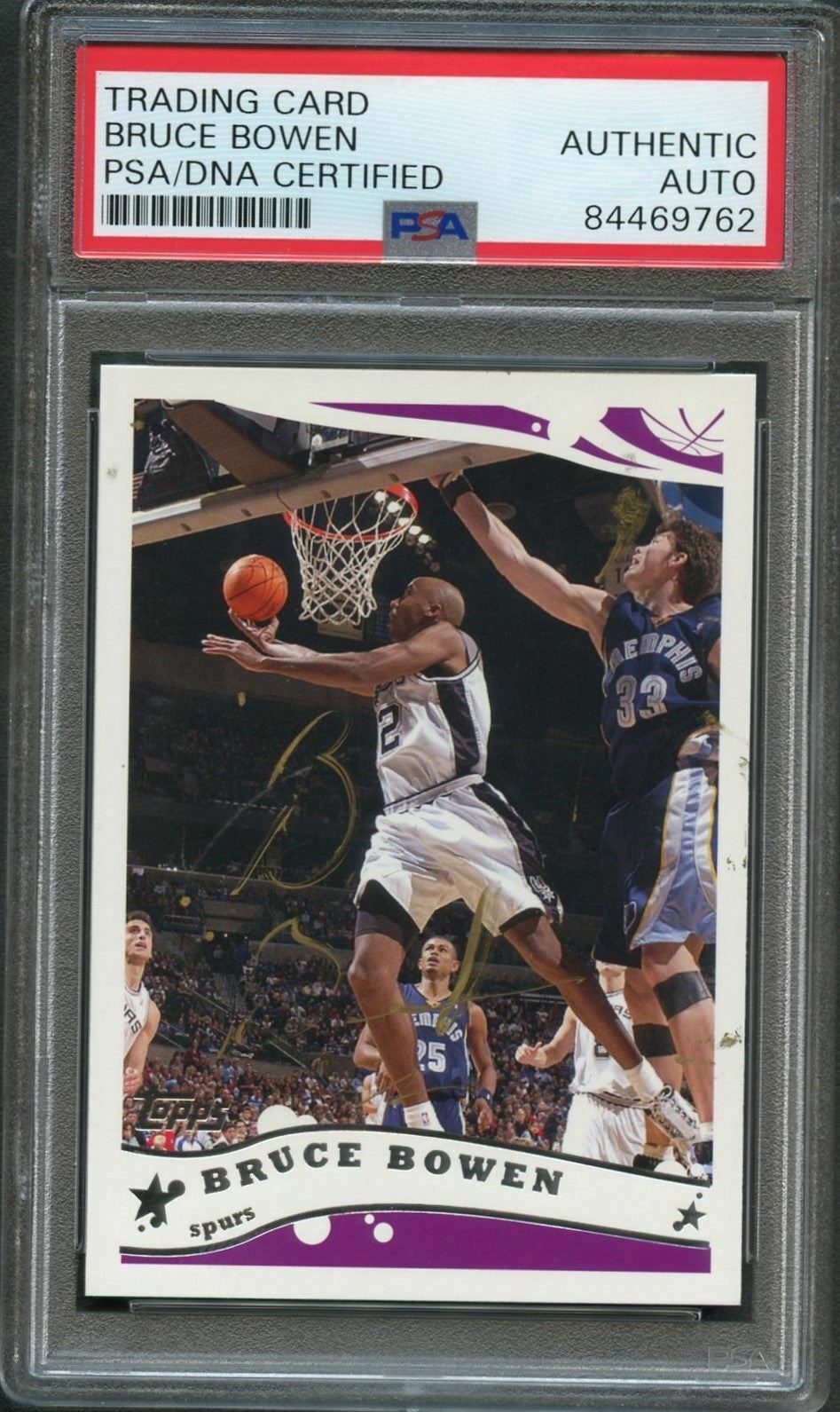 2005 Topps #206 Bruce Bowen Signed Card AUTO PSA Slabbed Spurs
