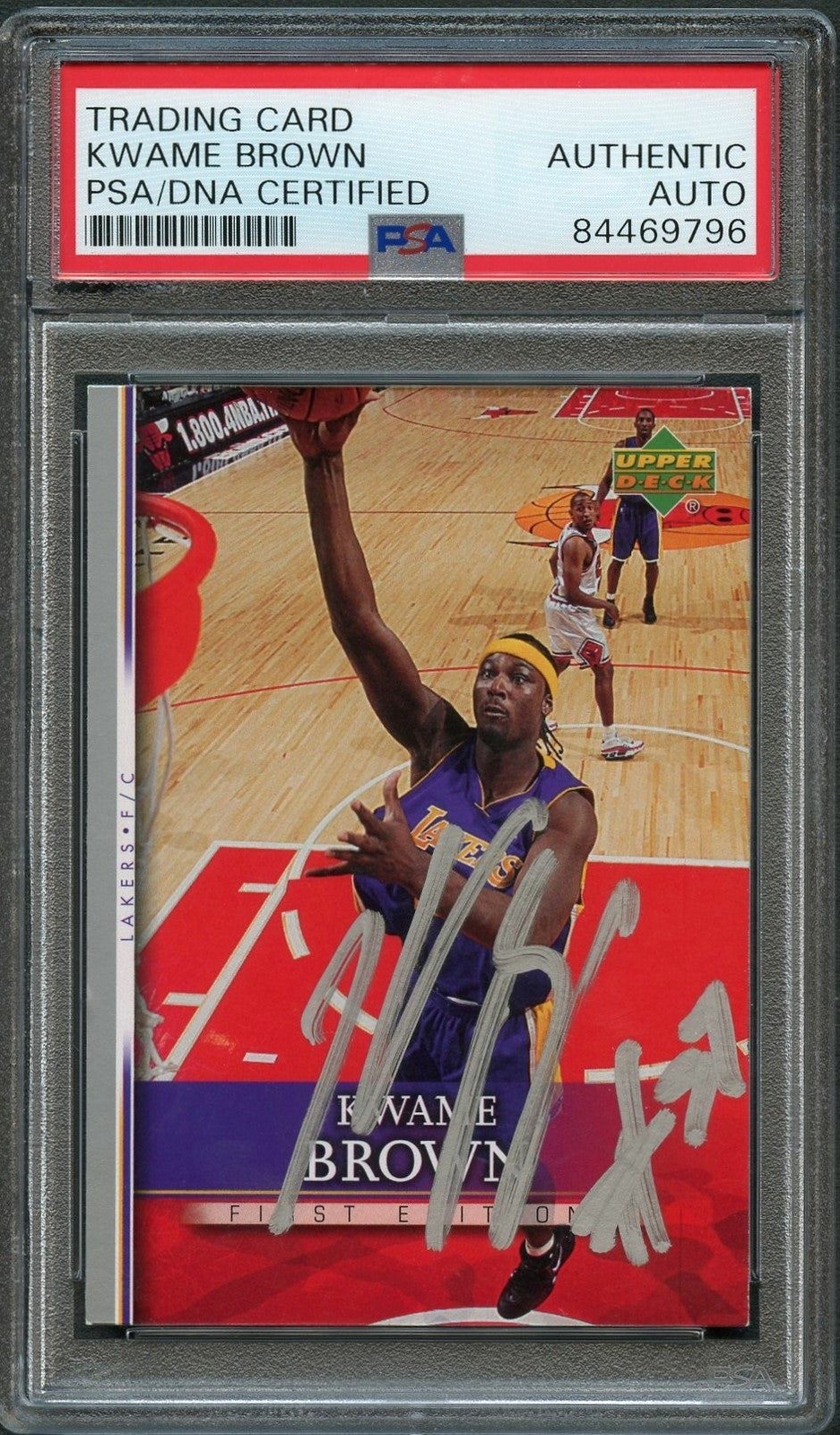 2007-08 Upper Deck First Edition #41 Kwame Brown Signed Card AUTO PSA Slabbed La