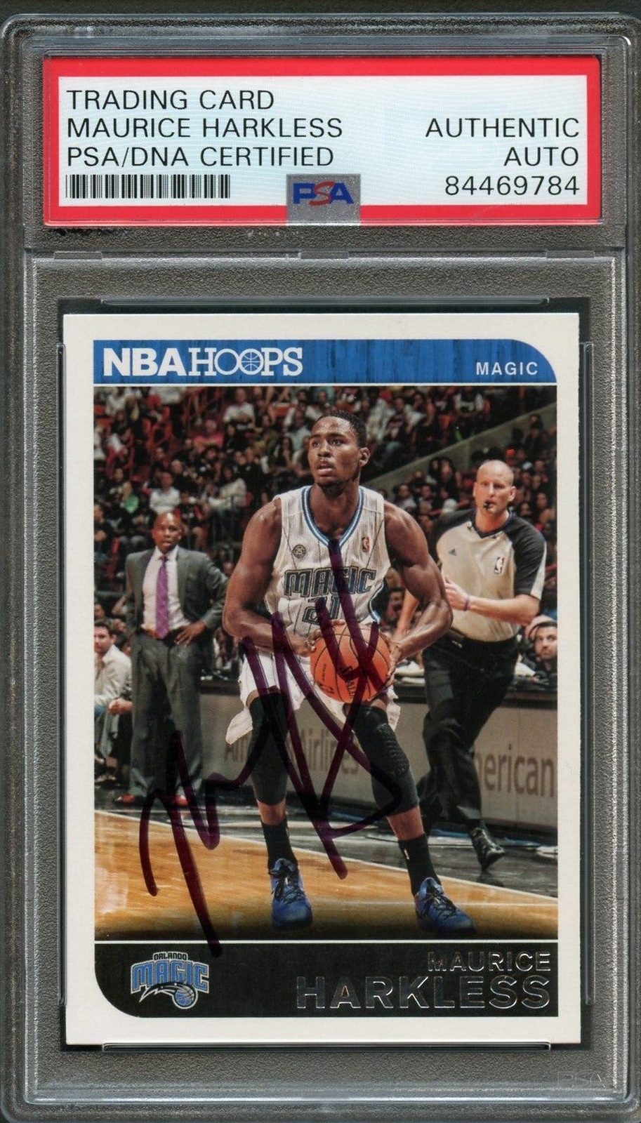 2014-15 NBA HOOPS #34 Maurice Moe Harkless Signed Card AUTO PSA Slabbed Magic