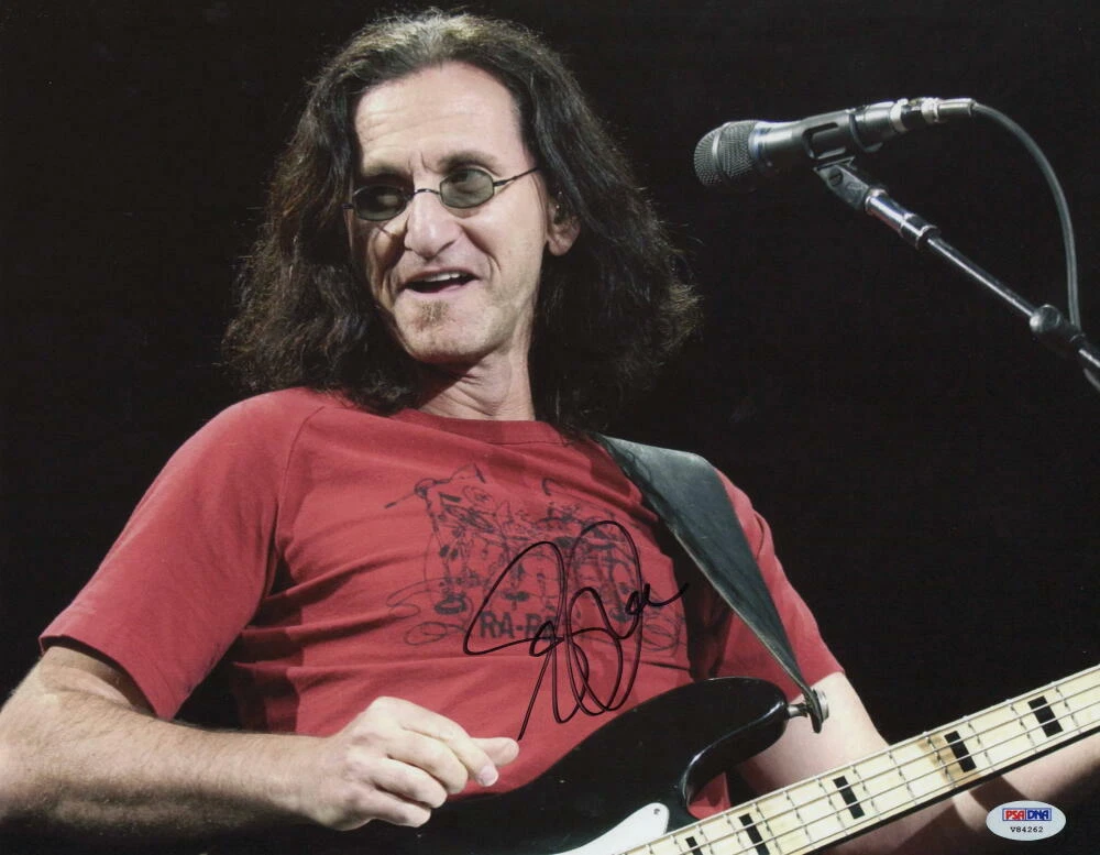 GEDDY LEE SIGNED AUTOGRAPH 11X14 PHOTO - 2112, MOVING PICTURES, VERY RARE W/ PSA
