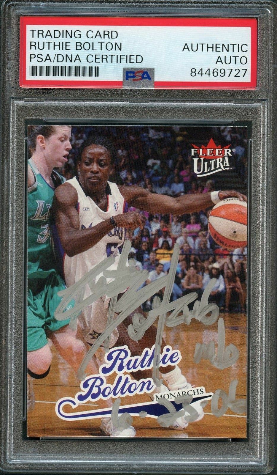 2004 Fleer Ultra #3 Ruthie Bolton Ruthie Bolton Signed Card AUTO PSA/DNA Slabbed